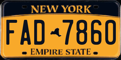 NY license plate FAD7860