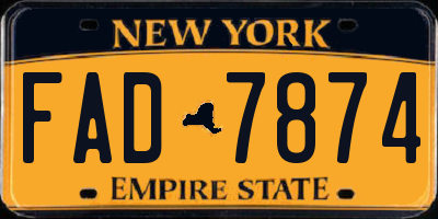 NY license plate FAD7874