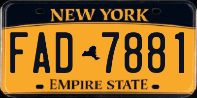 NY license plate FAD7881