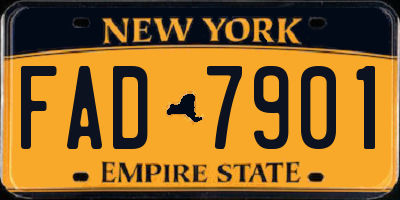 NY license plate FAD7901