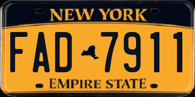 NY license plate FAD7911