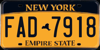 NY license plate FAD7918