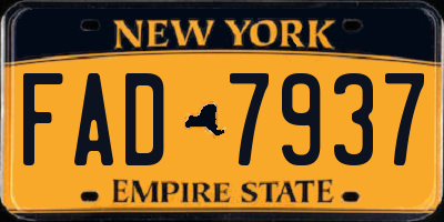 NY license plate FAD7937