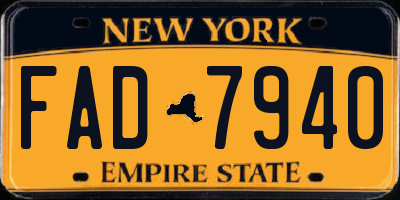 NY license plate FAD7940