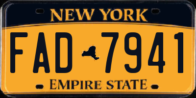 NY license plate FAD7941