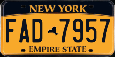 NY license plate FAD7957