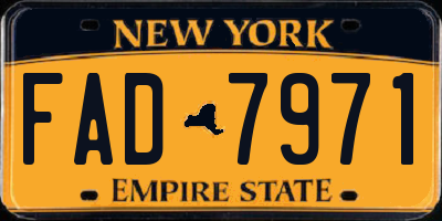 NY license plate FAD7971