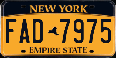 NY license plate FAD7975