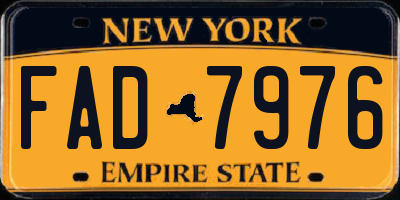 NY license plate FAD7976
