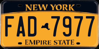 NY license plate FAD7977