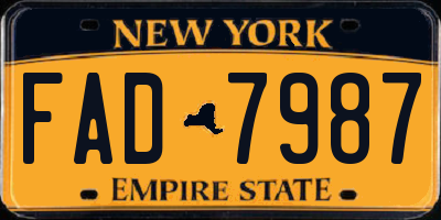 NY license plate FAD7987