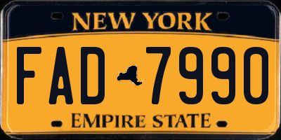 NY license plate FAD7990