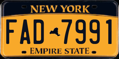 NY license plate FAD7991