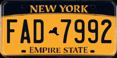 NY license plate FAD7992