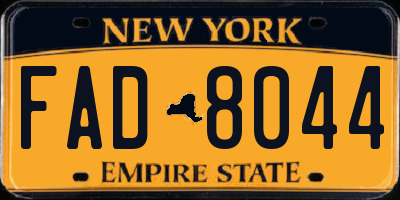 NY license plate FAD8044