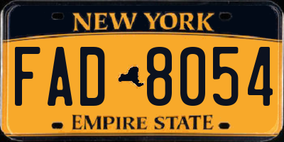 NY license plate FAD8054