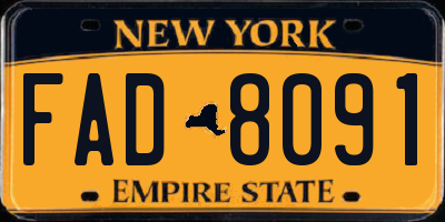 NY license plate FAD8091