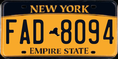 NY license plate FAD8094