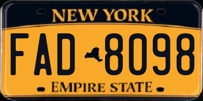 NY license plate FAD8098