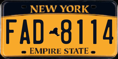 NY license plate FAD8114