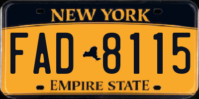 NY license plate FAD8115