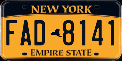 NY license plate FAD8141