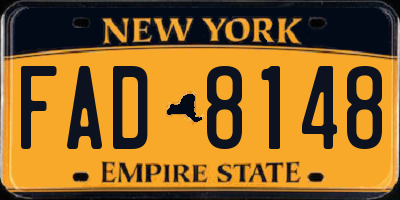 NY license plate FAD8148