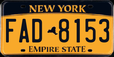 NY license plate FAD8153