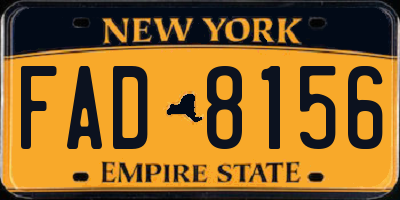 NY license plate FAD8156