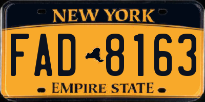 NY license plate FAD8163