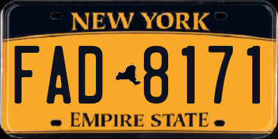 NY license plate FAD8171