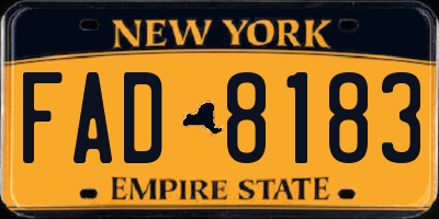 NY license plate FAD8183