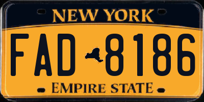 NY license plate FAD8186