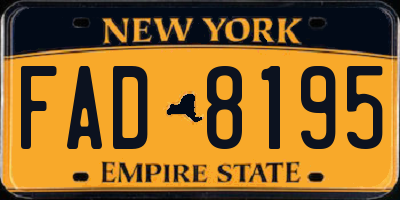 NY license plate FAD8195