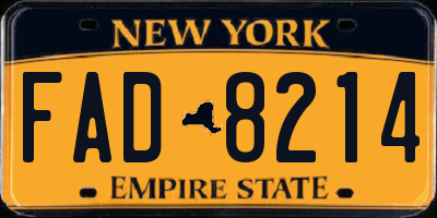 NY license plate FAD8214