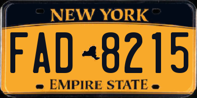 NY license plate FAD8215