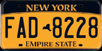 NY license plate FAD8228