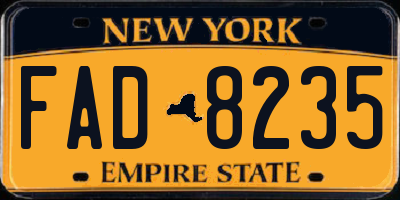 NY license plate FAD8235