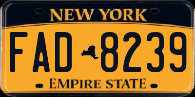 NY license plate FAD8239