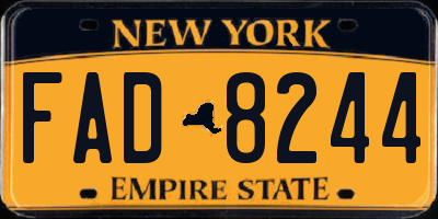 NY license plate FAD8244
