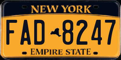 NY license plate FAD8247