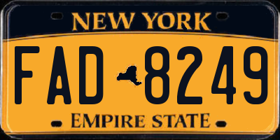 NY license plate FAD8249