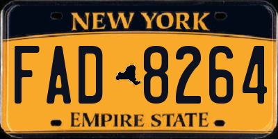 NY license plate FAD8264