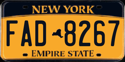 NY license plate FAD8267