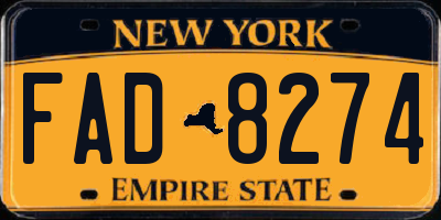 NY license plate FAD8274