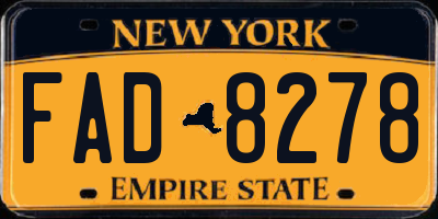 NY license plate FAD8278