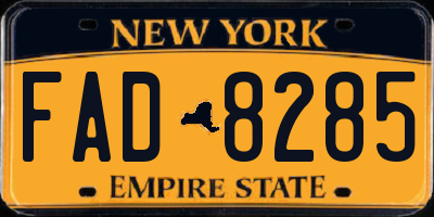 NY license plate FAD8285