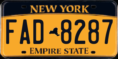 NY license plate FAD8287