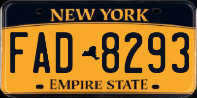 NY license plate FAD8293