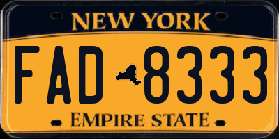 NY license plate FAD8333